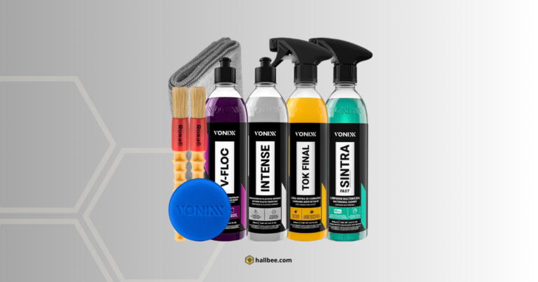 Kit Lavagem Automotiva Completa Vonixx: Cera Carnaúba Tok Final, V-Floc, Revitalizador de Plásticos Intense e Sintra Fast 5 Kit Lavagem Automotiva Completa Vonixx: Cera Carnaúba Tok Final, V-Floc, Revitalizador de Plásticos Intense e Sintra Fast