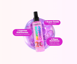 Matrix Miracle Creator: Análise Técnica do Spray Multifuncional com 20 Benefícios 3 Análise técnica e imparcial do Matrix Miracle Creator: o leave-in spray multifuncional com 20 benefícios, Ácido Lático e óleos nutritivos. Descubra a eficácia.